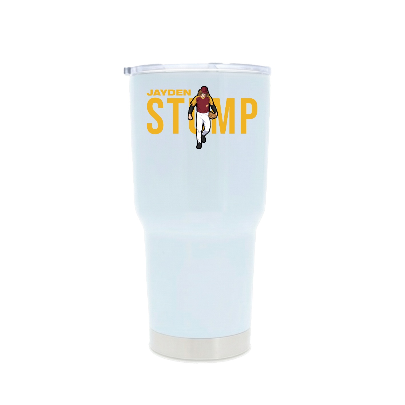 30oz Stainless Steel Tumbler — Player Name in White