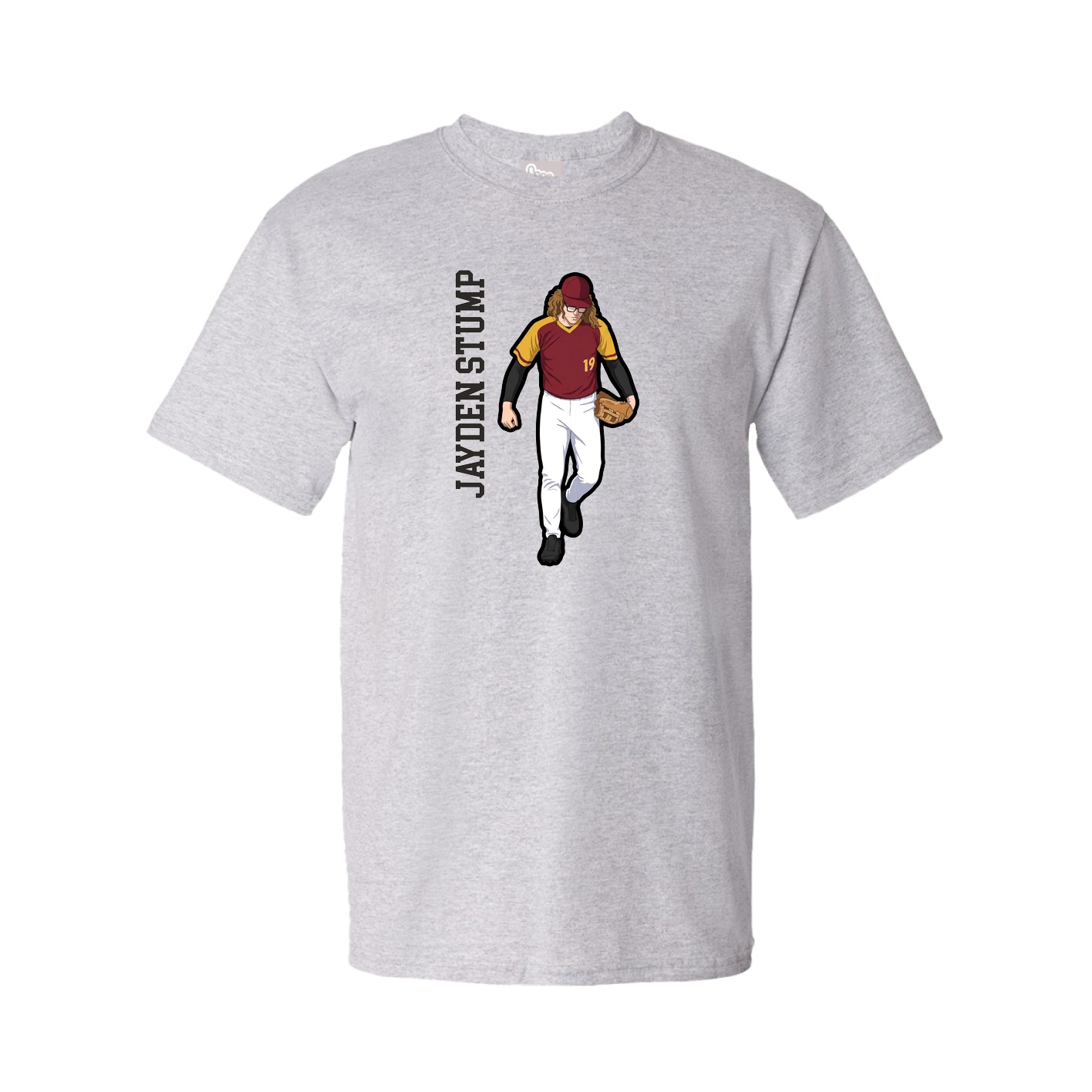 Tee — Name Vertical in Grey