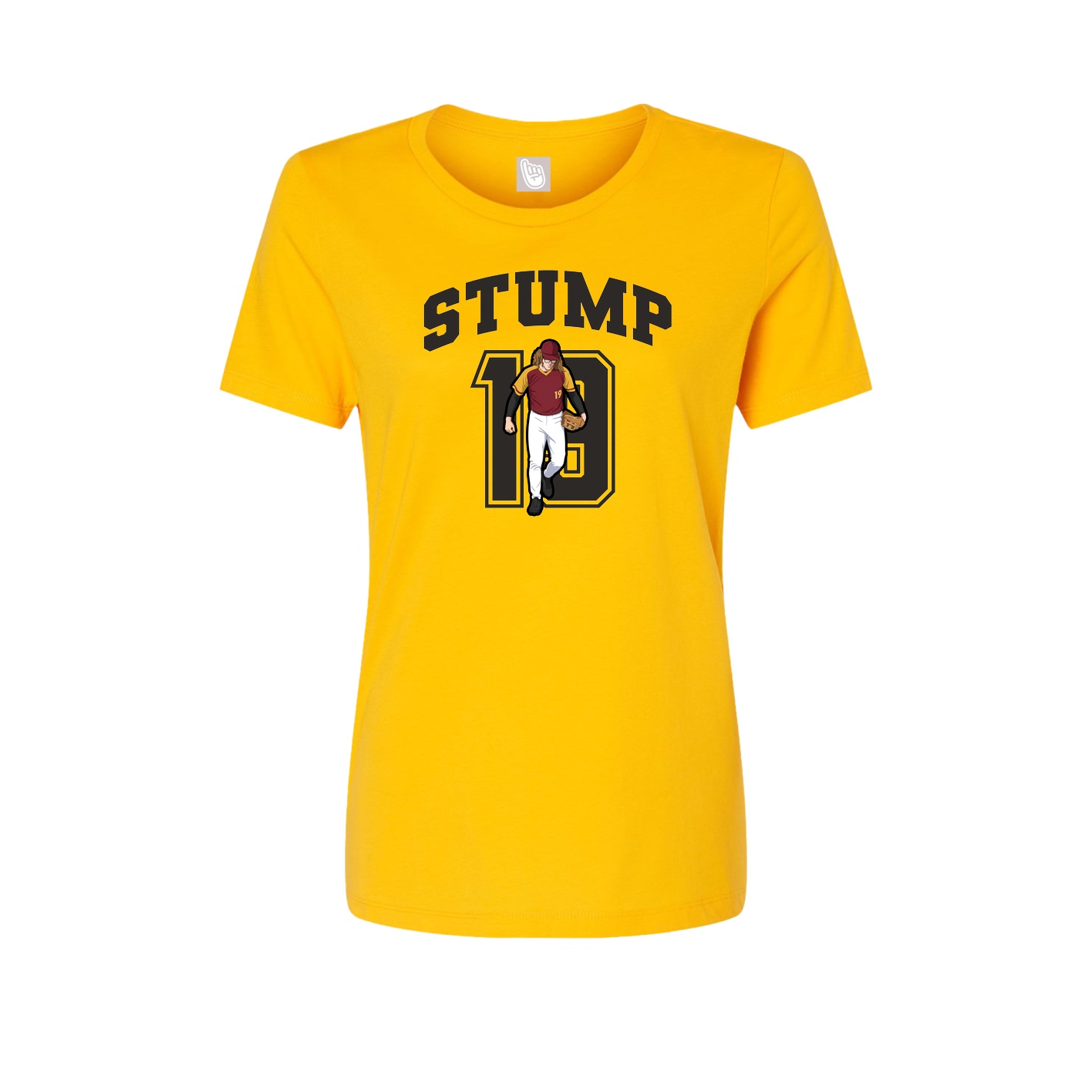 Fitted Women's Tee — Number in Gold