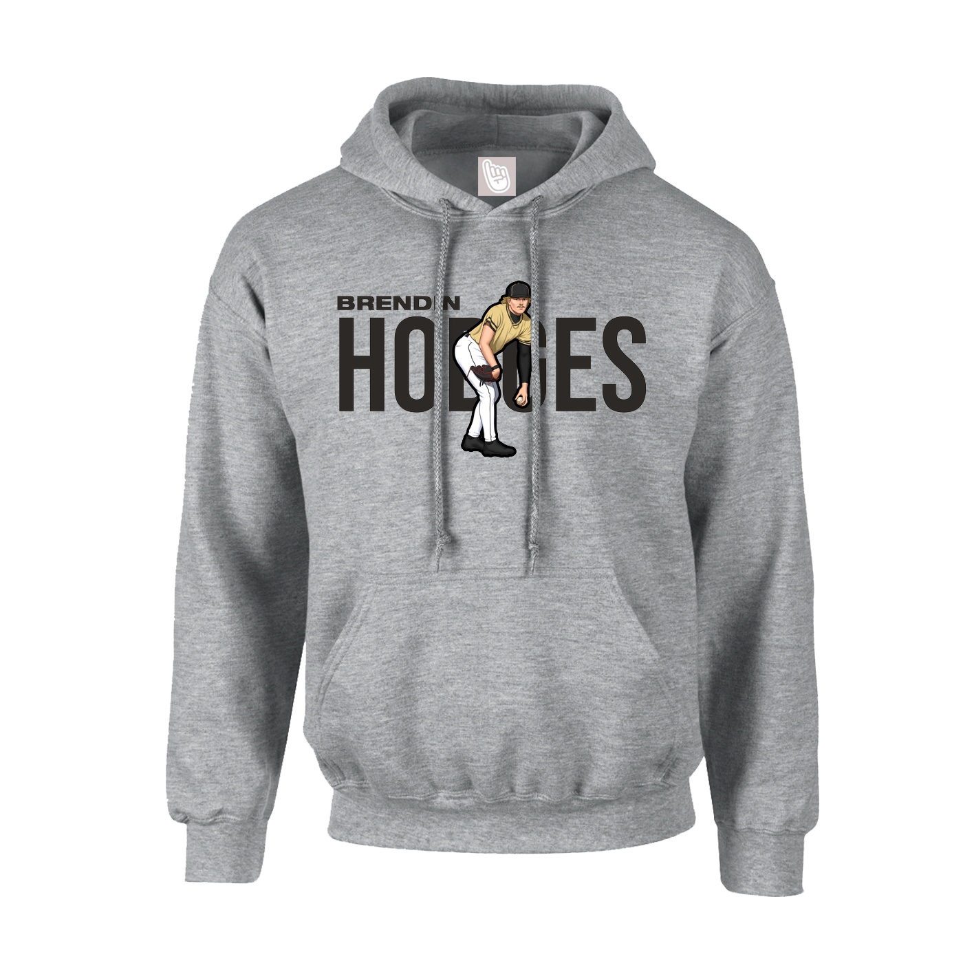 Youth Hoodie — Player Name in Grey