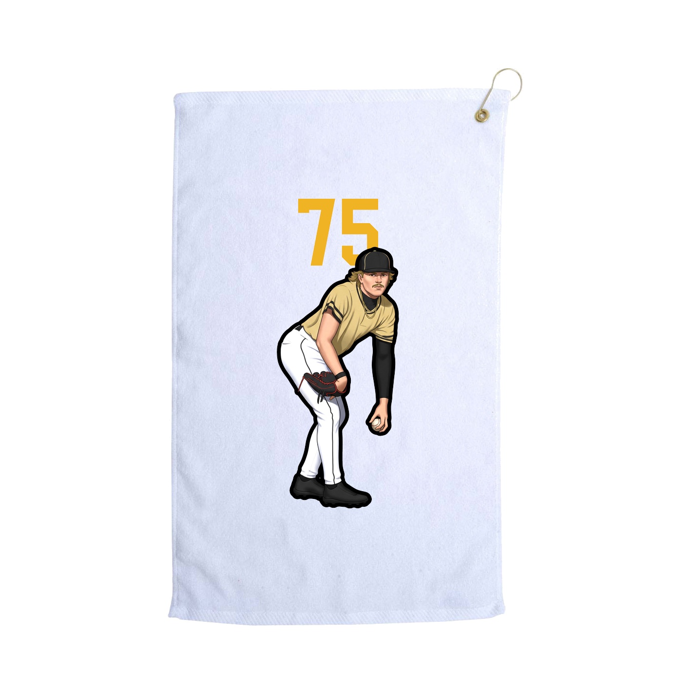 Golf Towel — Number Top in White