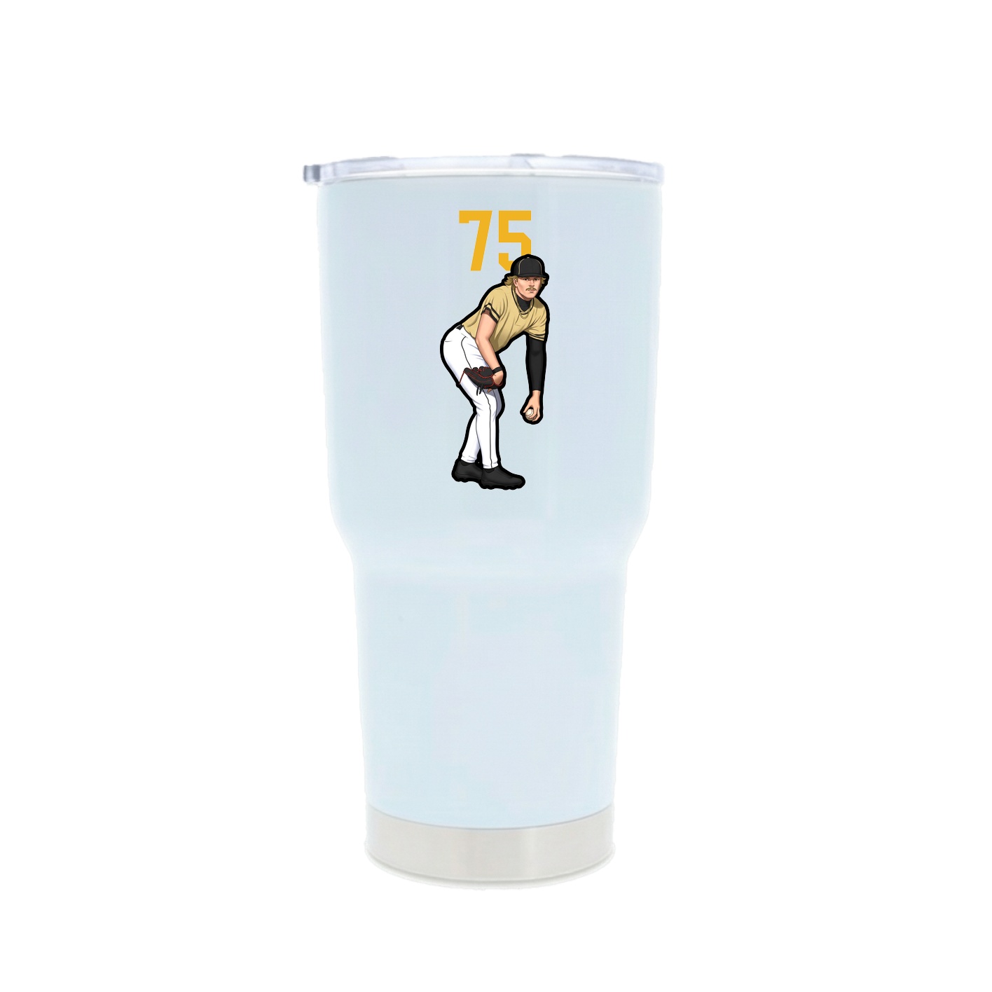 30oz Stainless Steel Tumbler — Number Top in White