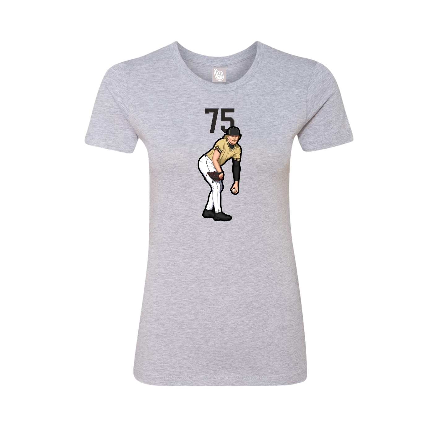 Fitted Women's Tee — Number Top in Grey