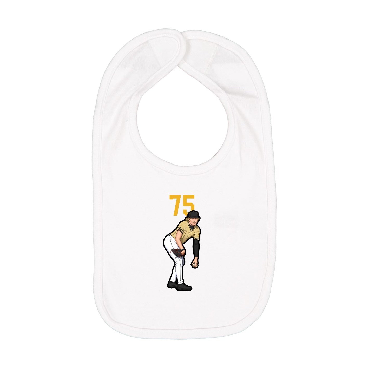 Infant Bib — Number Top in White