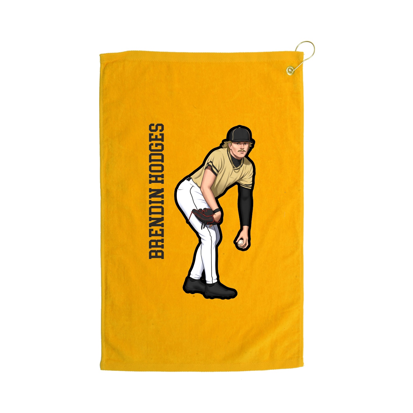 Golf Towel — Name Vertical in Gold