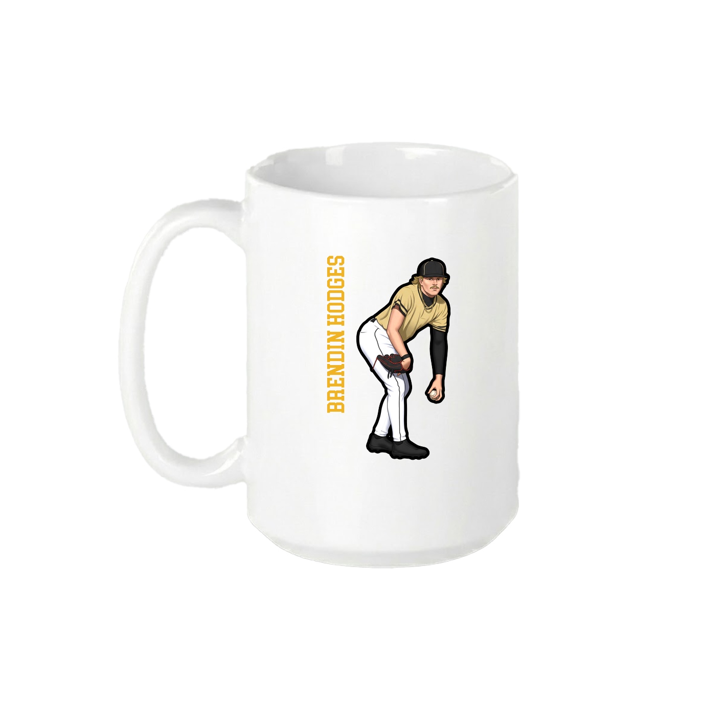 15oz Coffee Mug — Name Vertical in White