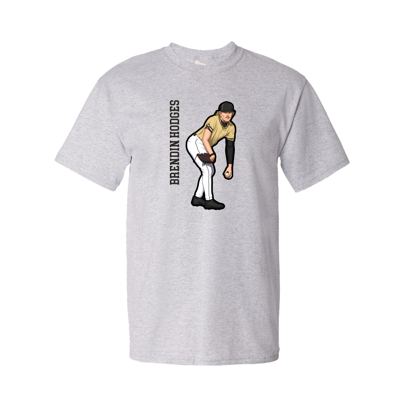 Tee — Name Vertical in Grey