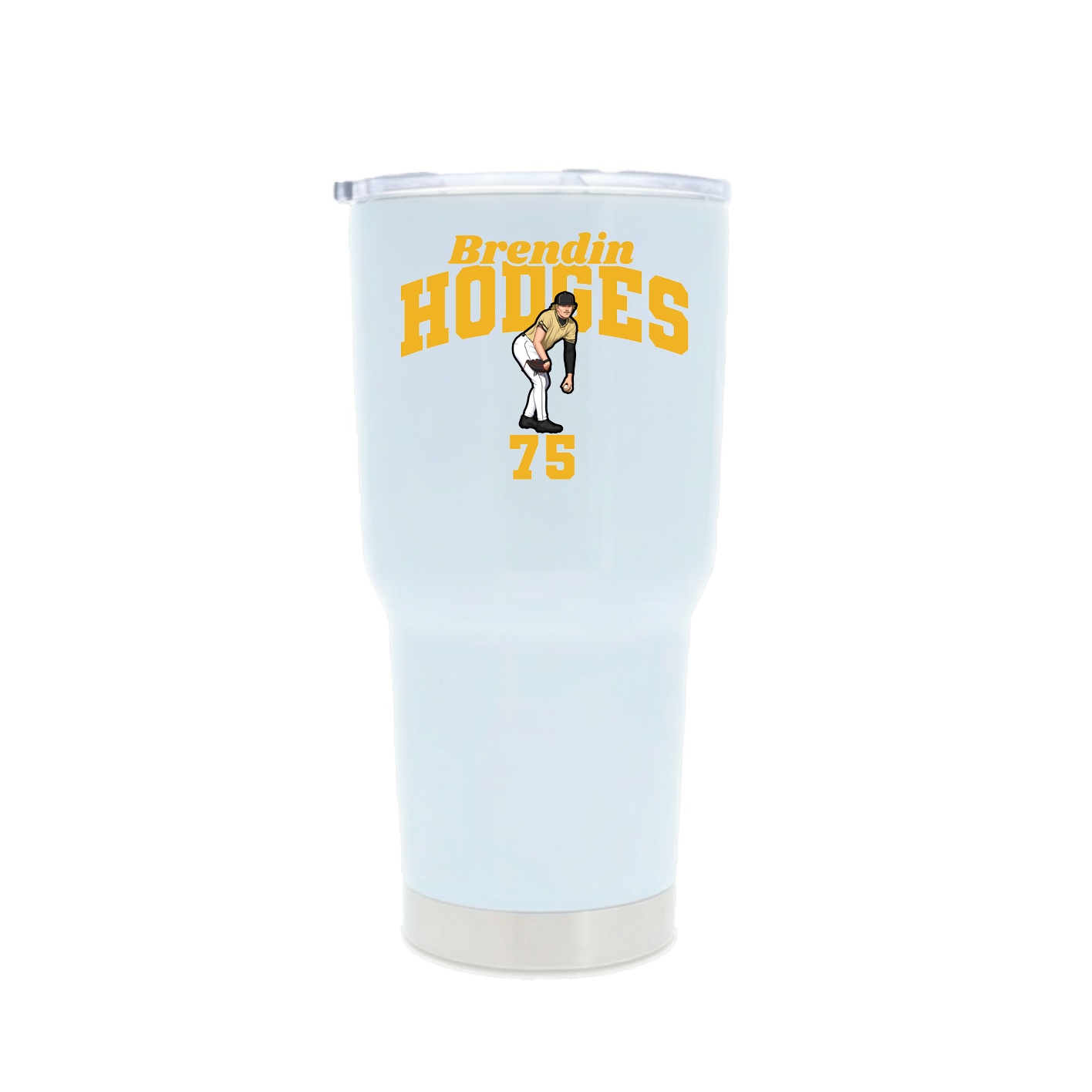 30oz Stainless Steel Tumbler — Signature Arch in White
