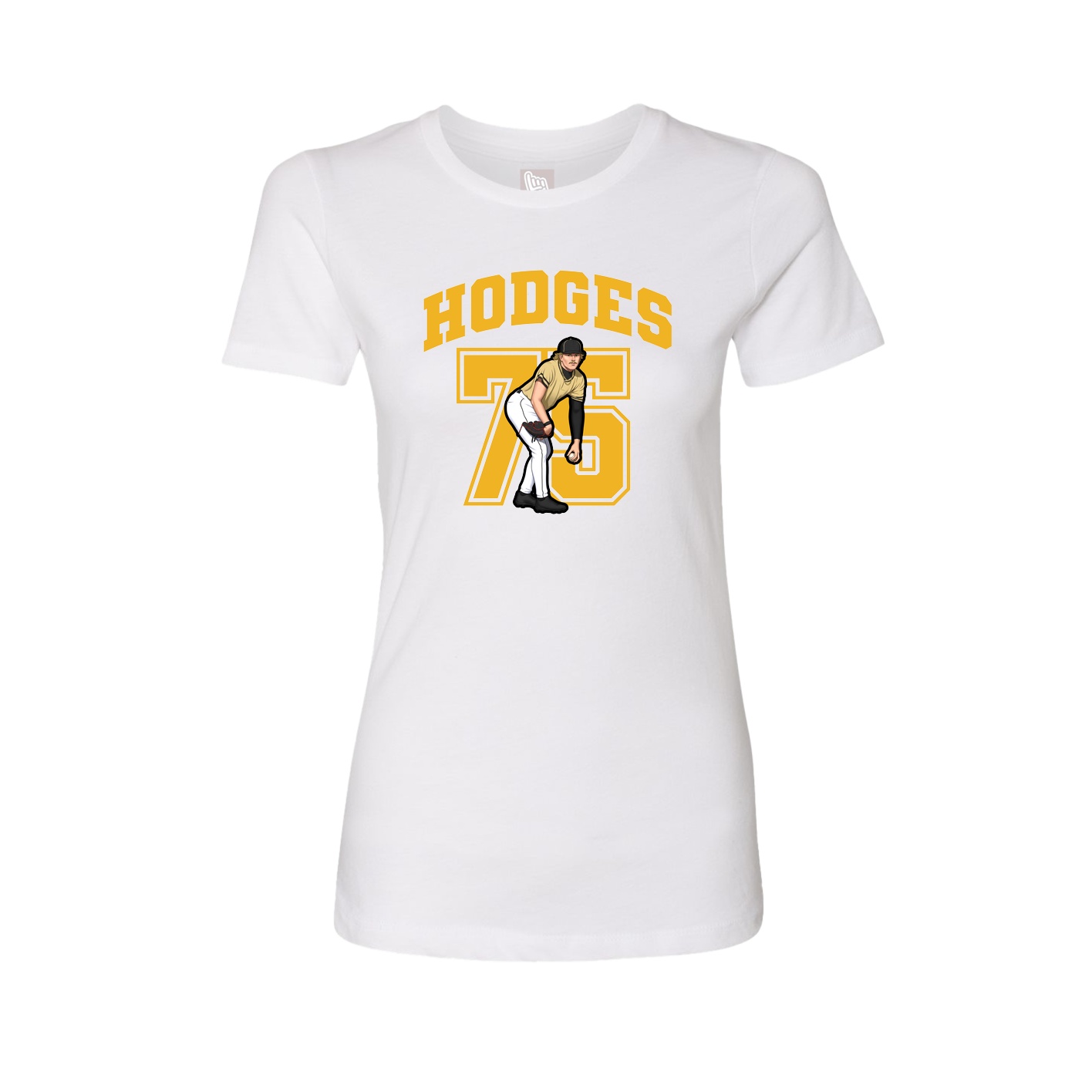 Fitted Women's Tee — Number in White