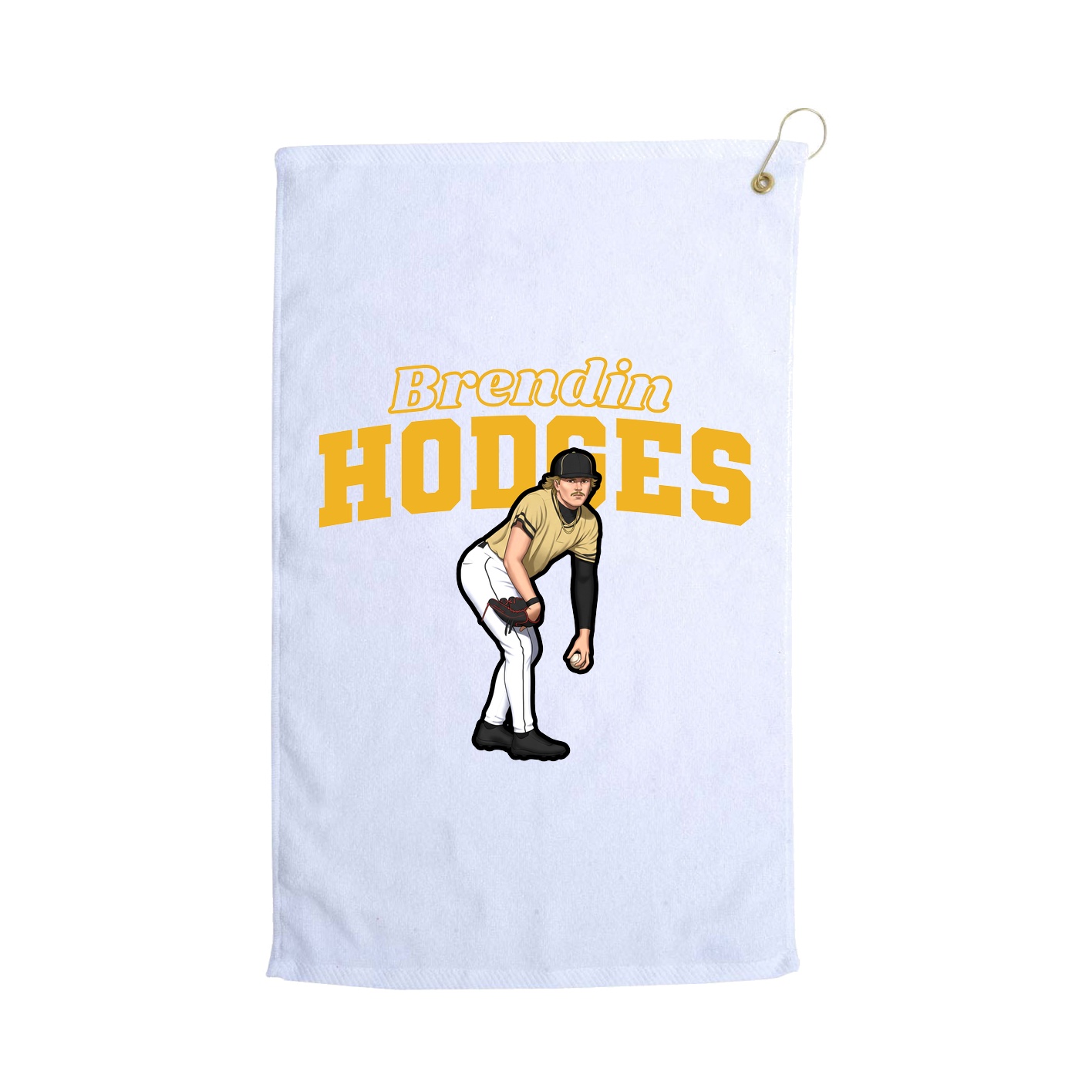 Golf Towel — Name Arch in White