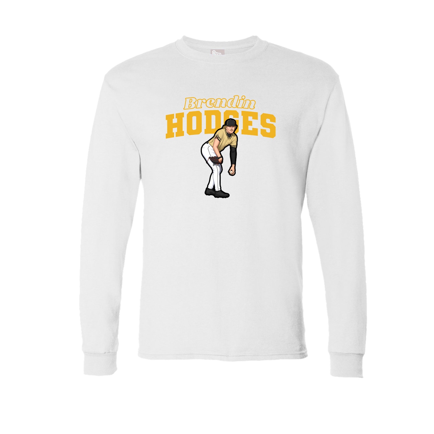 Long Sleeve Tee — Name Arch in White