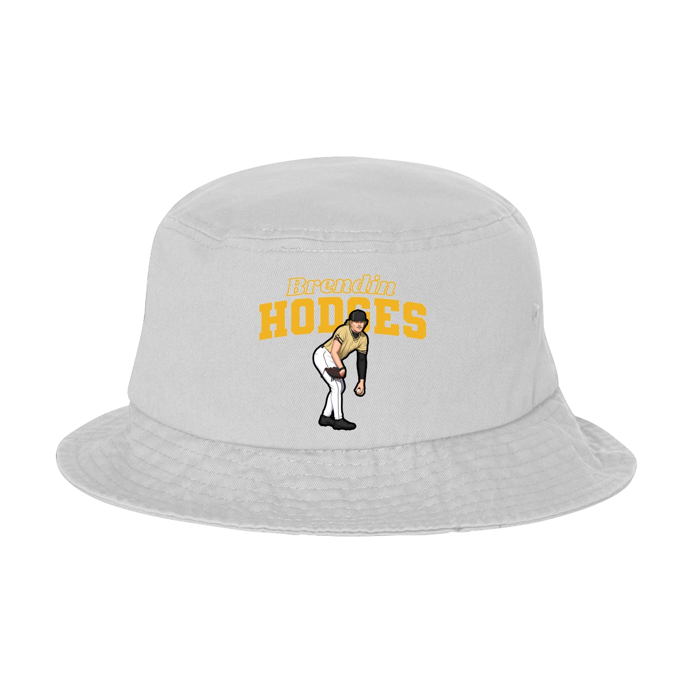 Bucket Cap — Name Arch in White