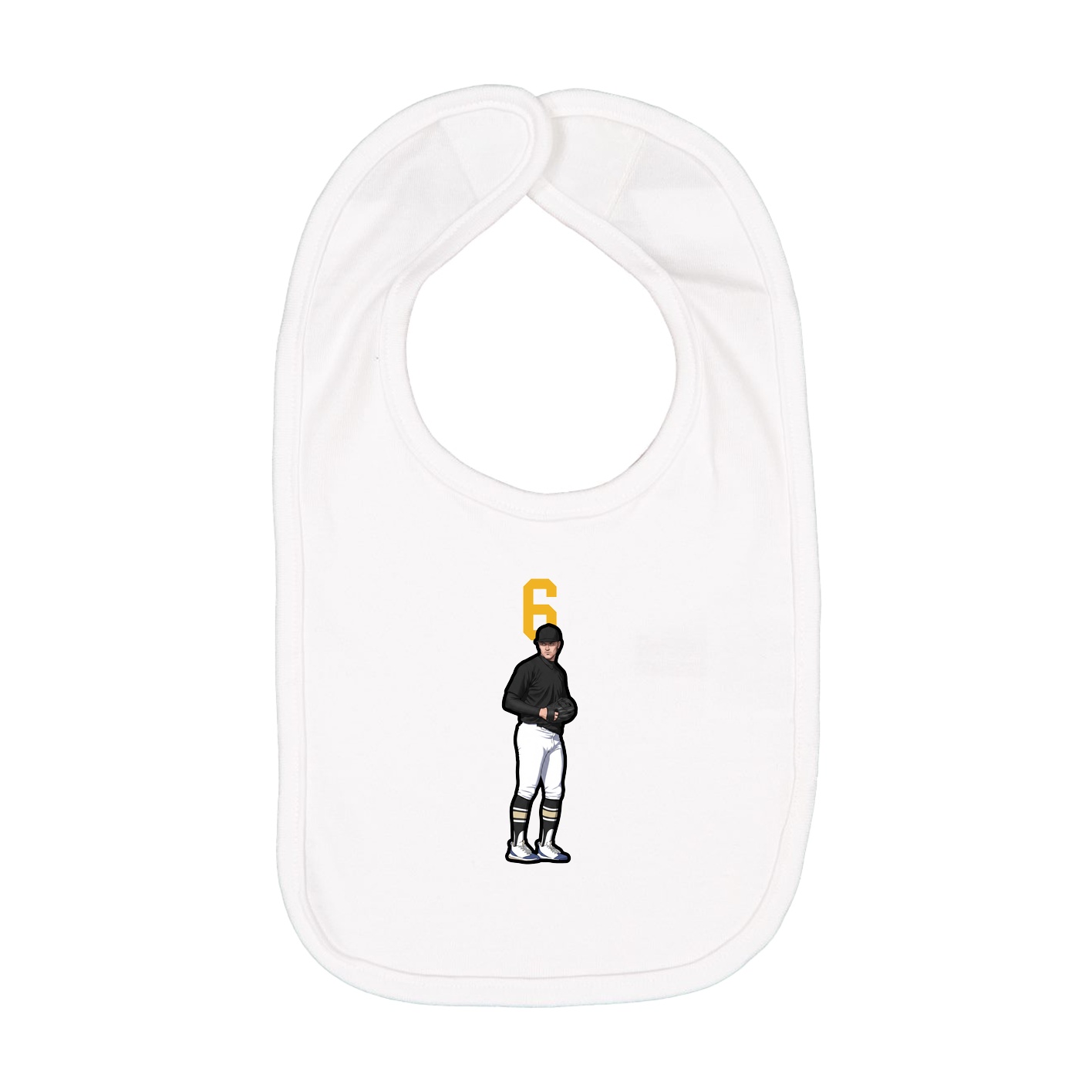 Infant Bib — Number Top in White