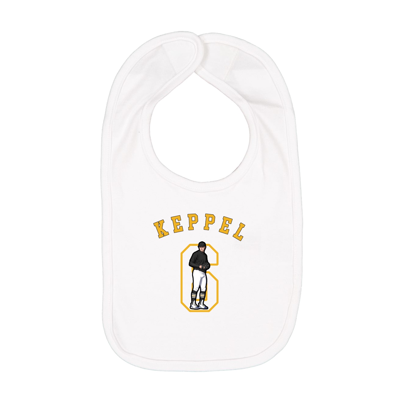 Infant Bib — Shirsey Arch in White