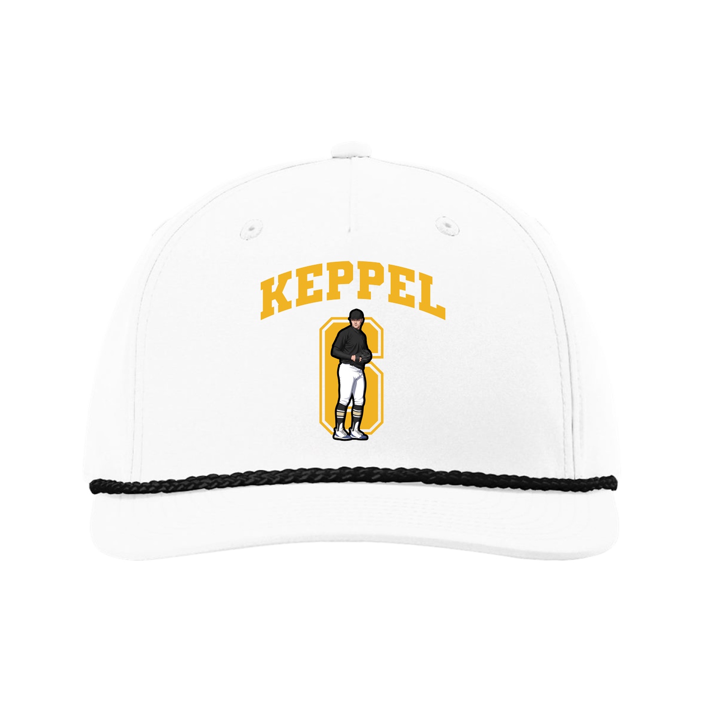 Five-Panel Classic Rope Cap — Number in White