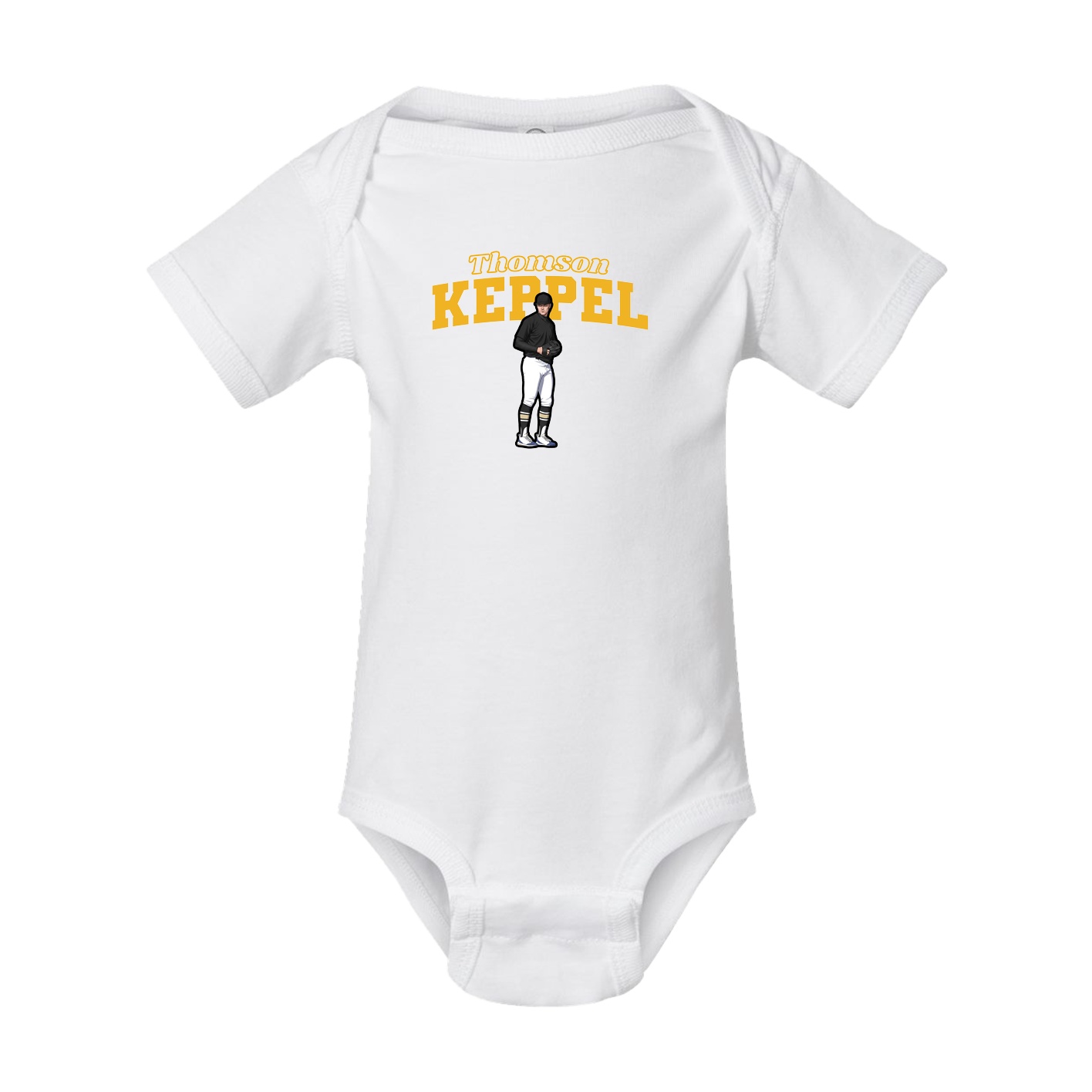 Baby Onesie — Name Arch in White