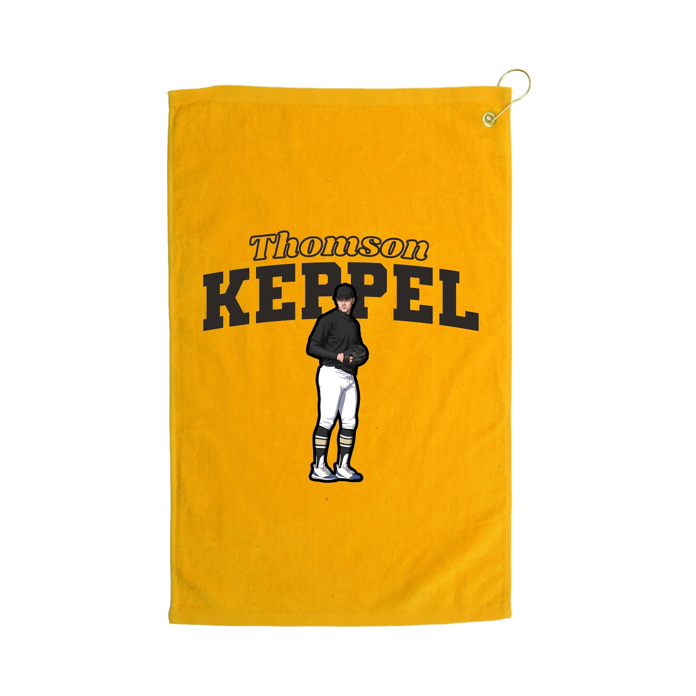 Golf Towel — Name Arch in Gold
