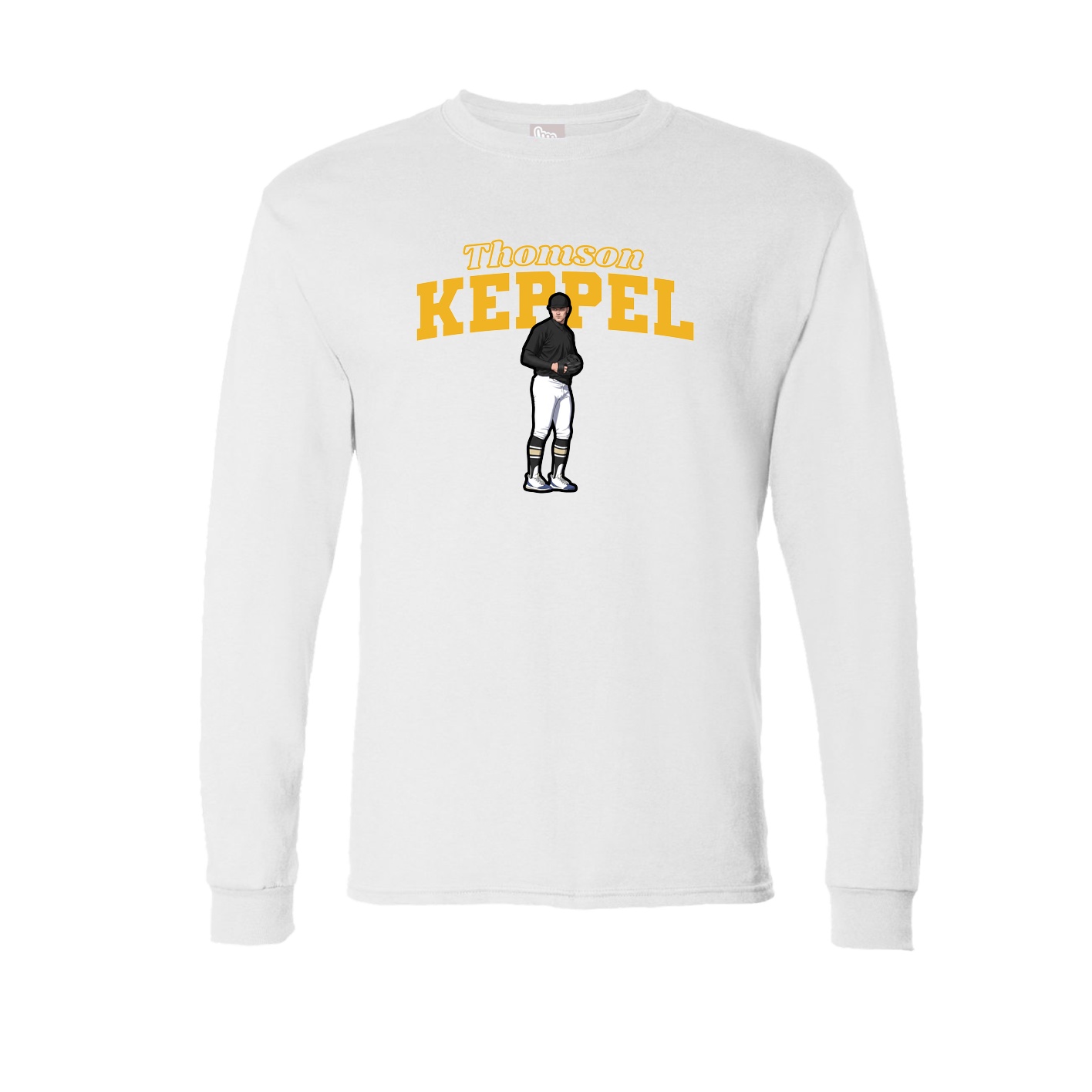 Long Sleeve Tee — Name Arch in White