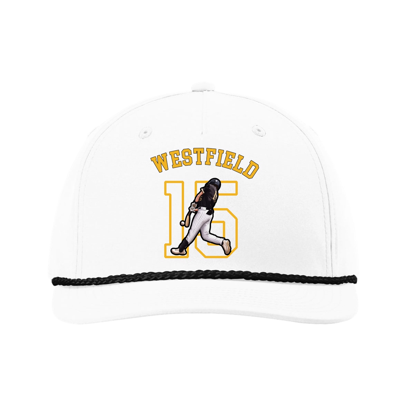 Five-Panel Classic Rope Cap — Shirsey Arch in White