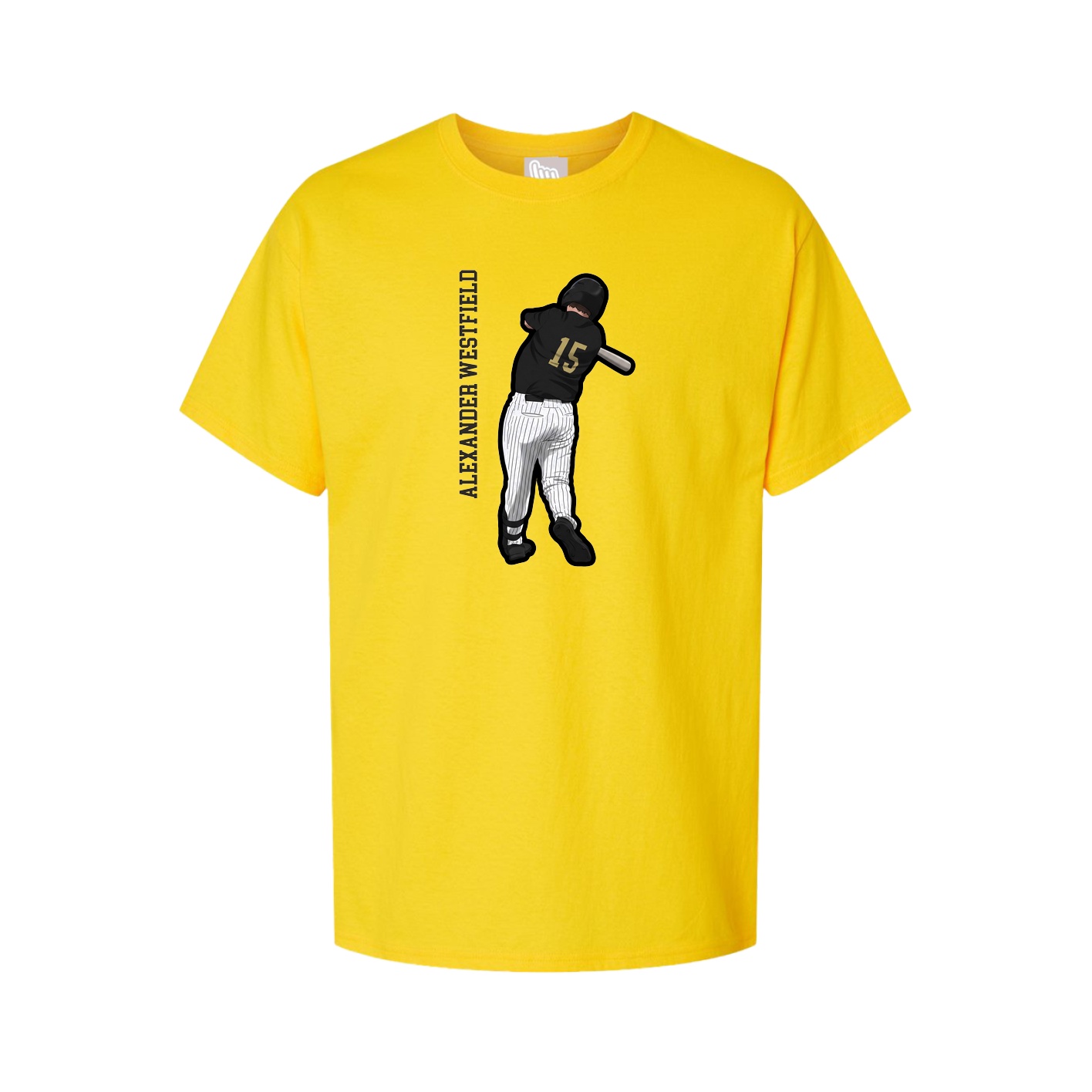 Youth Tee — Name Vertical in Gold
