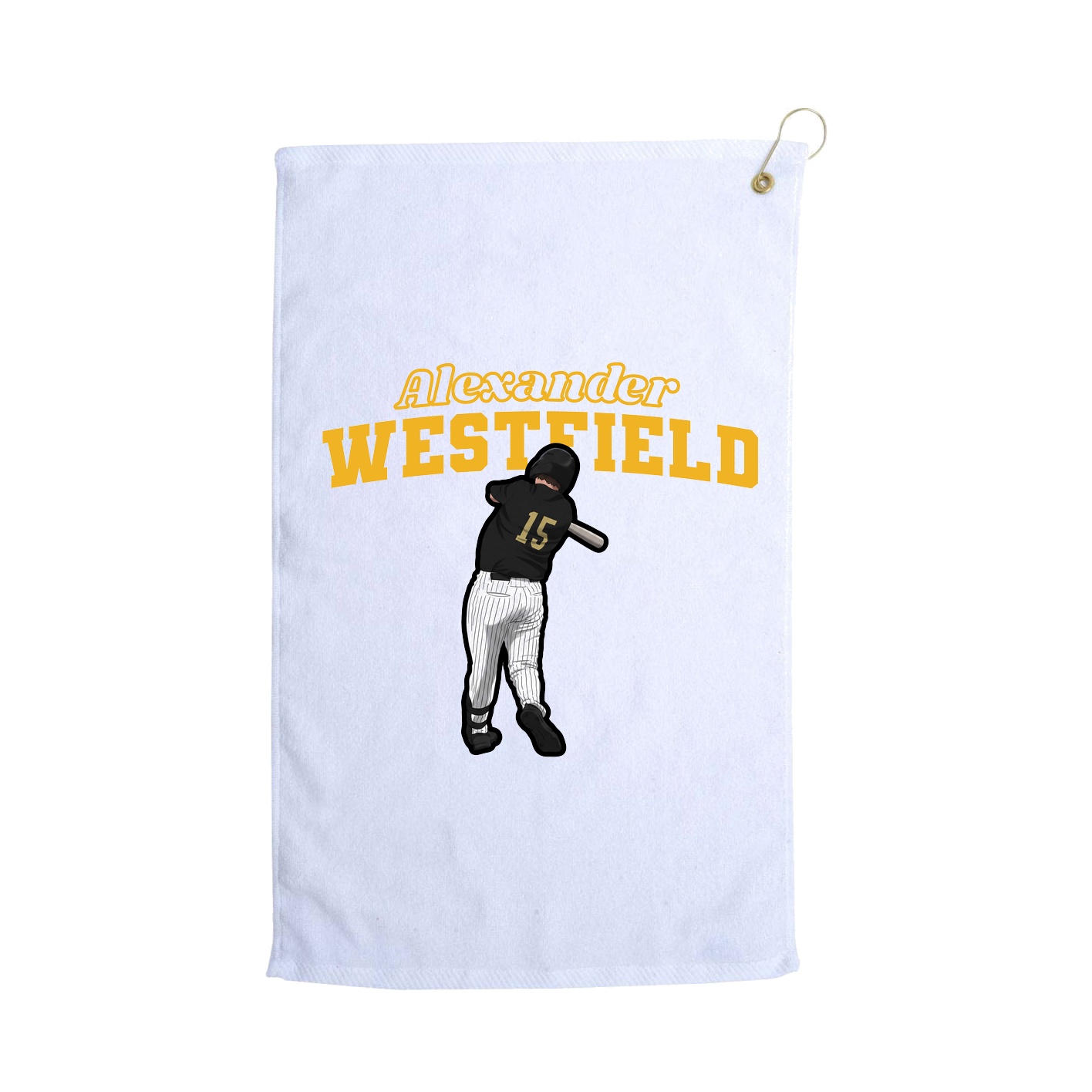 Golf Towel — Name Arch in White