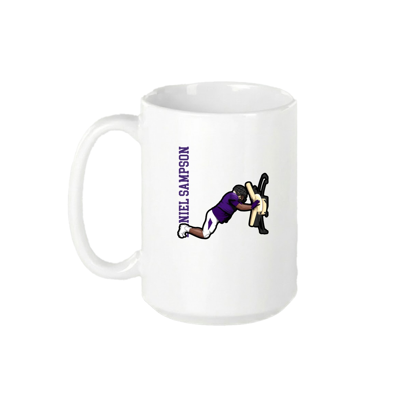 15oz Coffee Mug — Name Vertical in White