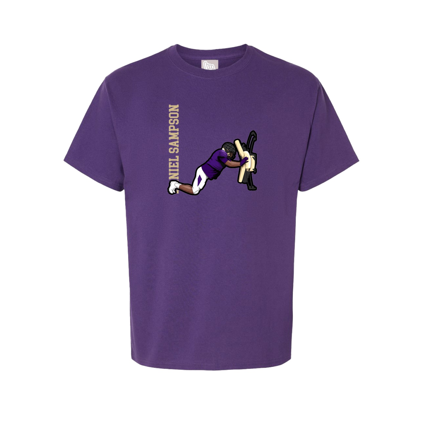Youth Tee — Name Vertical in Purple