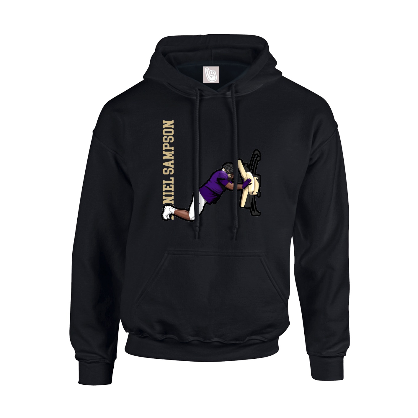 Hoodie — Name Vertical in Black