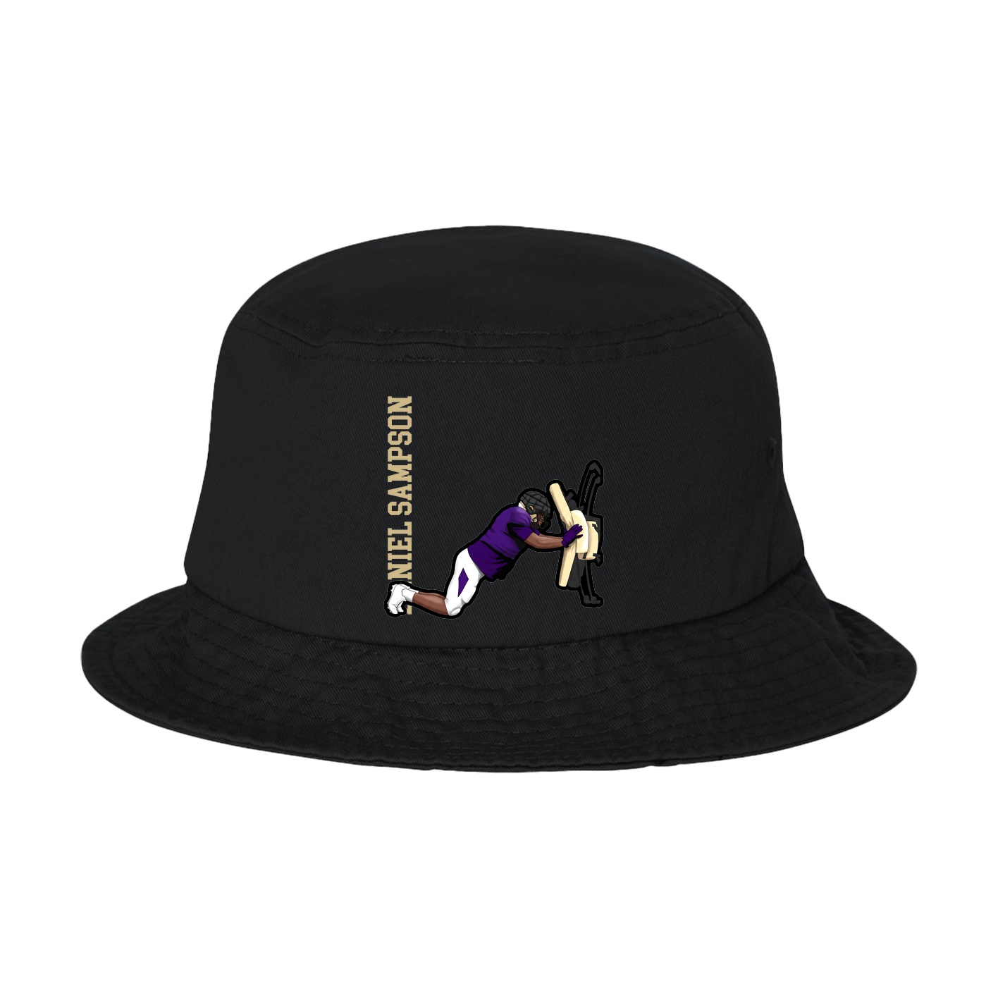 Bucket Cap — Name Vertical in Black