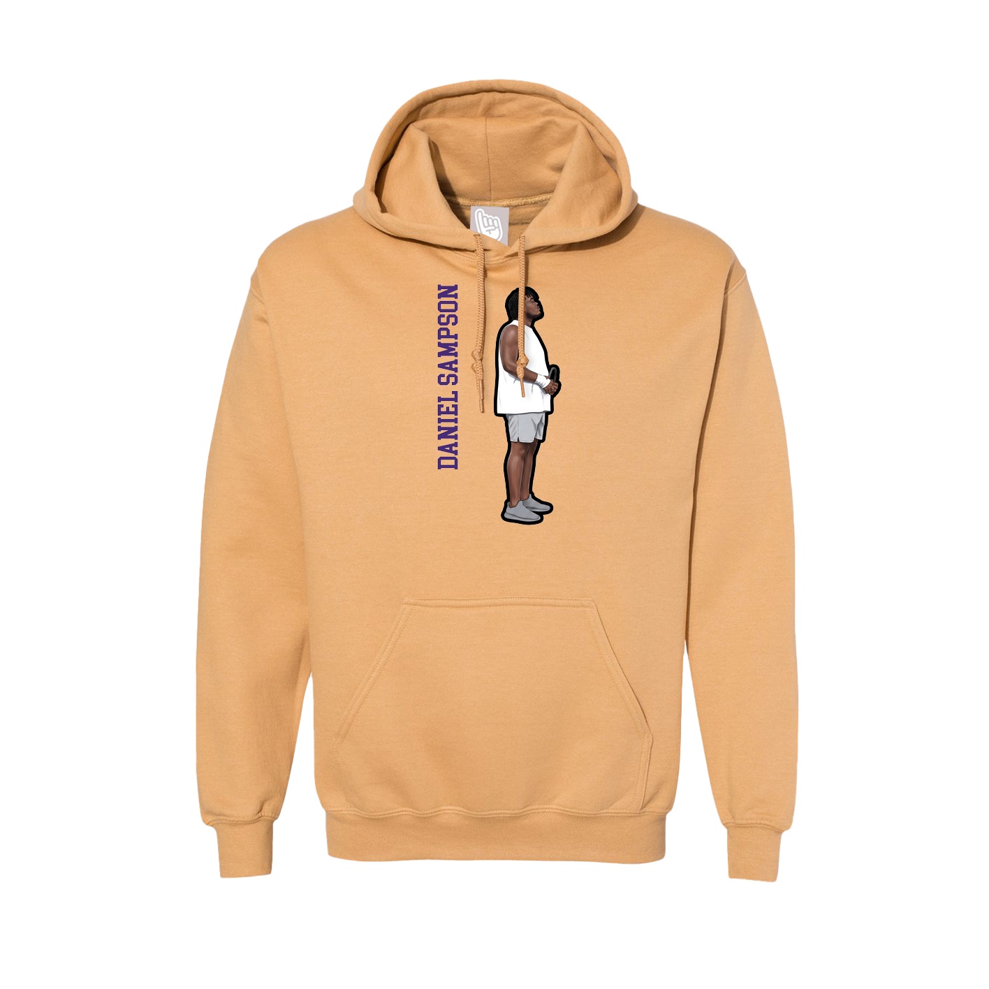 Hoodie — Name Vertical in Vegas Gold