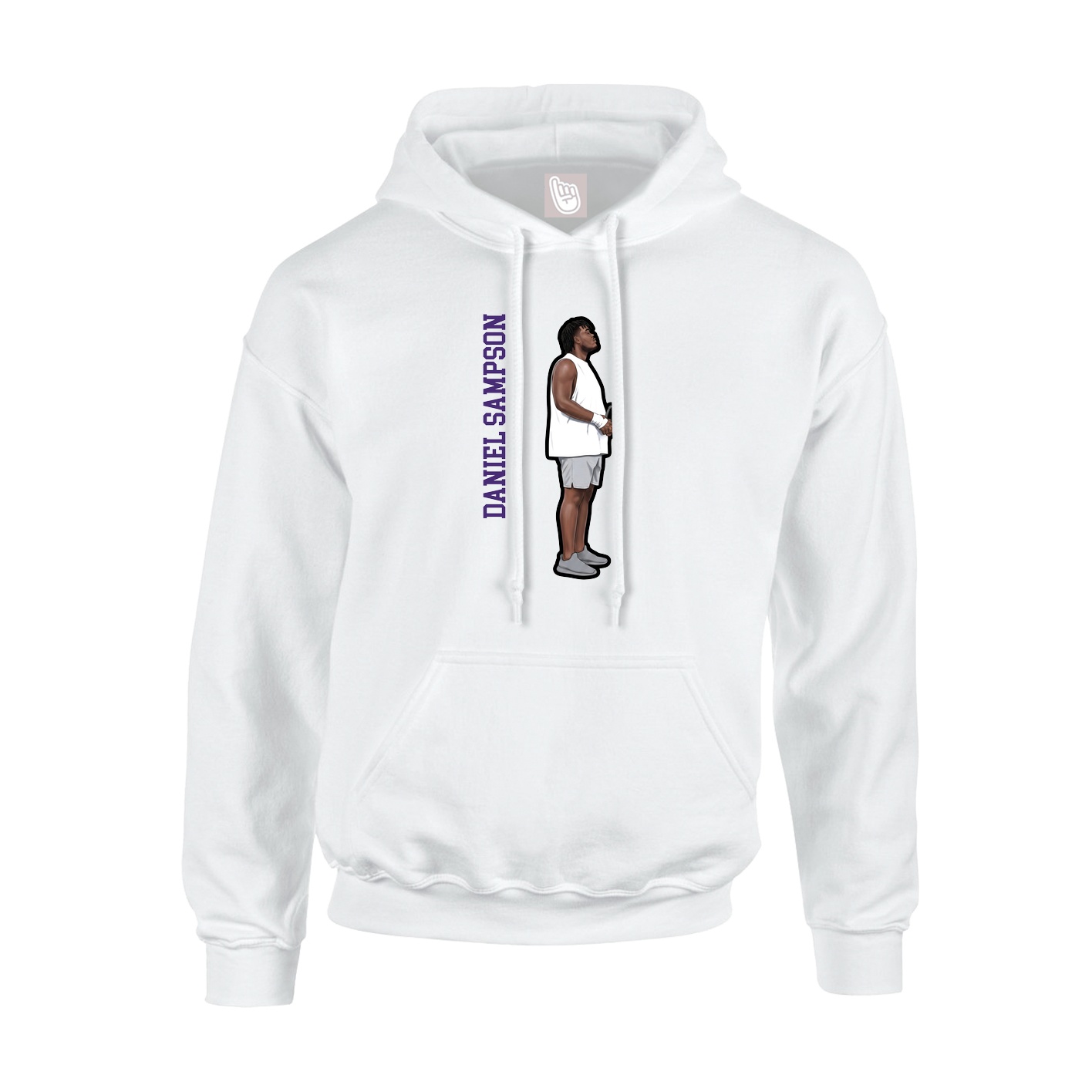 Youth Hoodie — Name Vertical in White