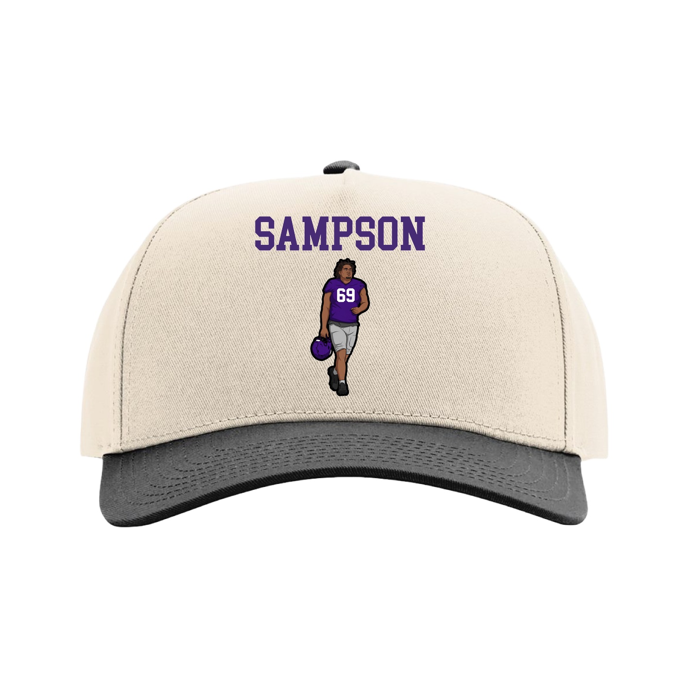 Full Fabric Five-Panel Champ Cap — Shirsey in Cream/Black