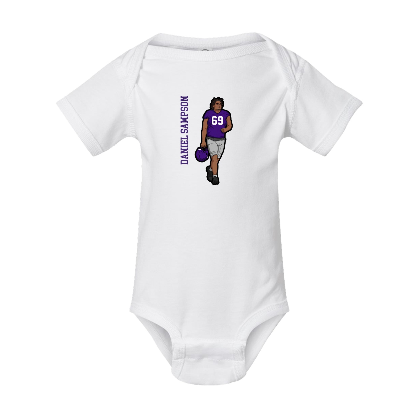 Baby Onesie — Name Vertical in White