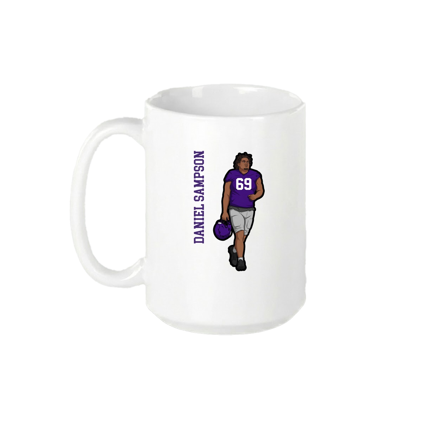 15oz Coffee Mug — Name Vertical in White