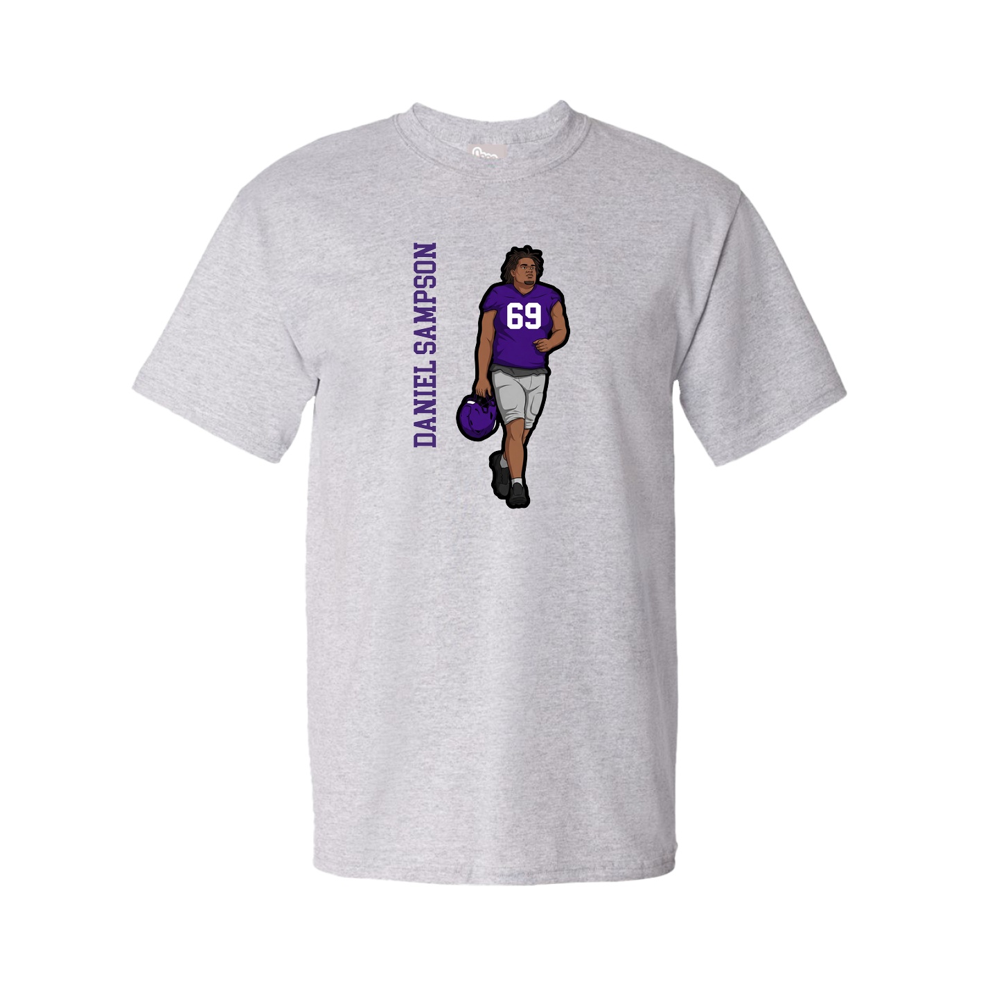 Tee — Name Vertical in Grey