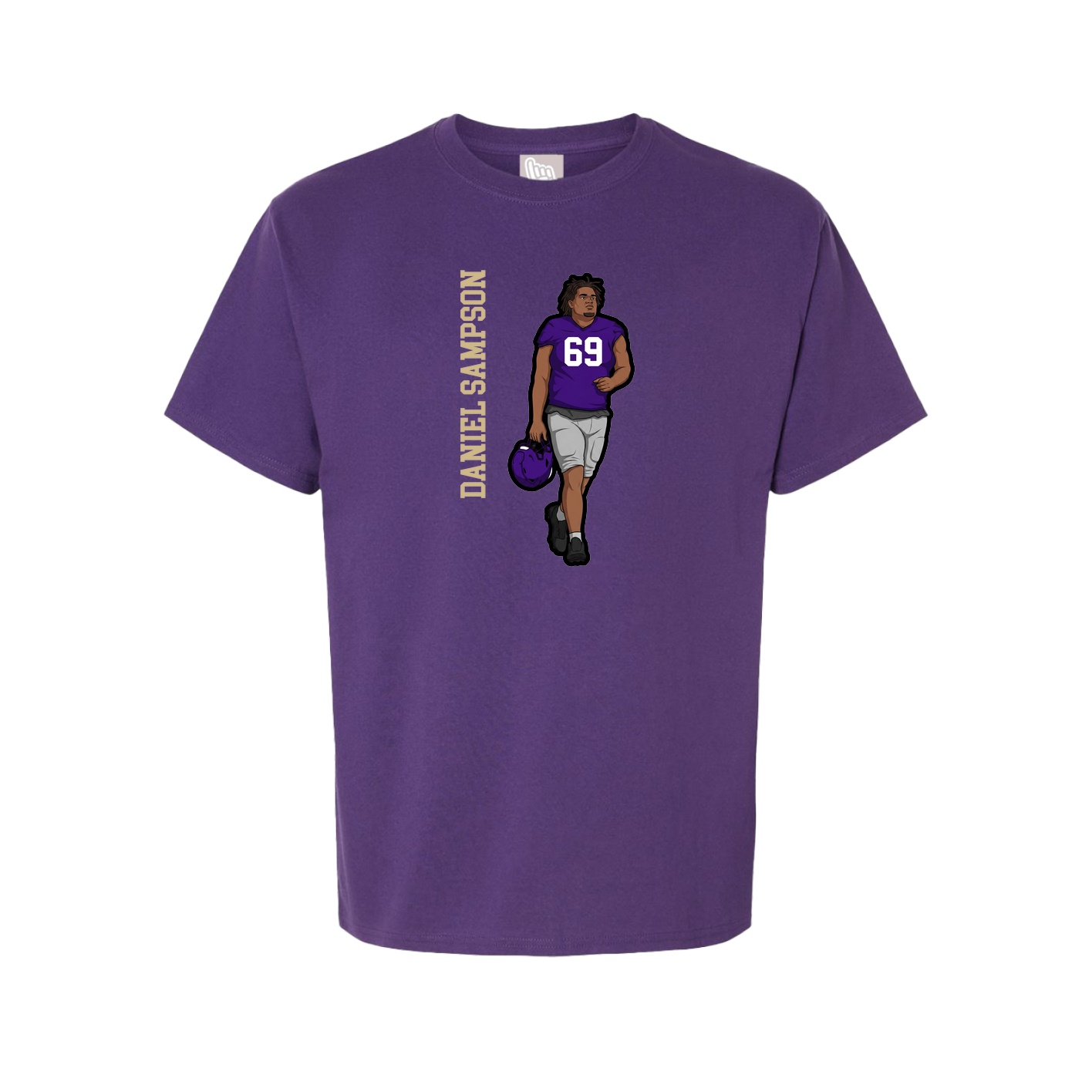 Youth Tee — Name Vertical in Purple