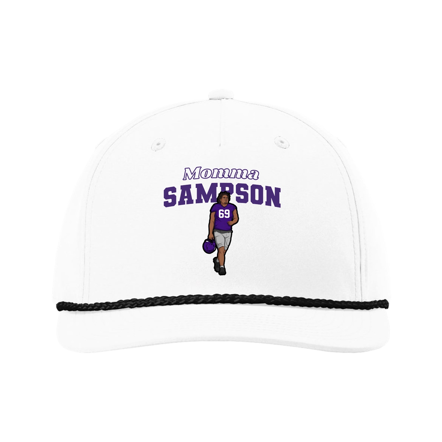 Five-Panel Classic Rope Cap — Mothers Day Block in White