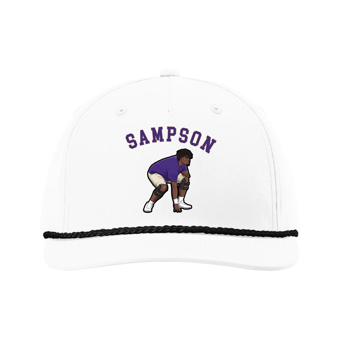 Five-Panel Classic Rope Cap — Shirsey Arch in White