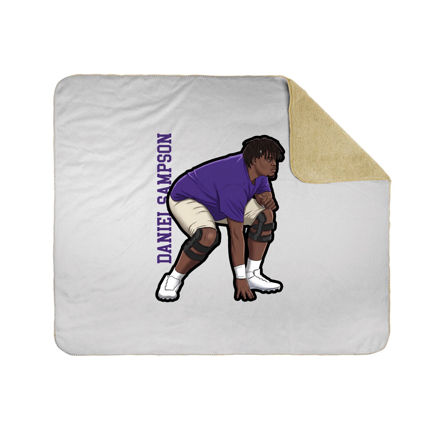 Throw Blanket — Name Vertical in White