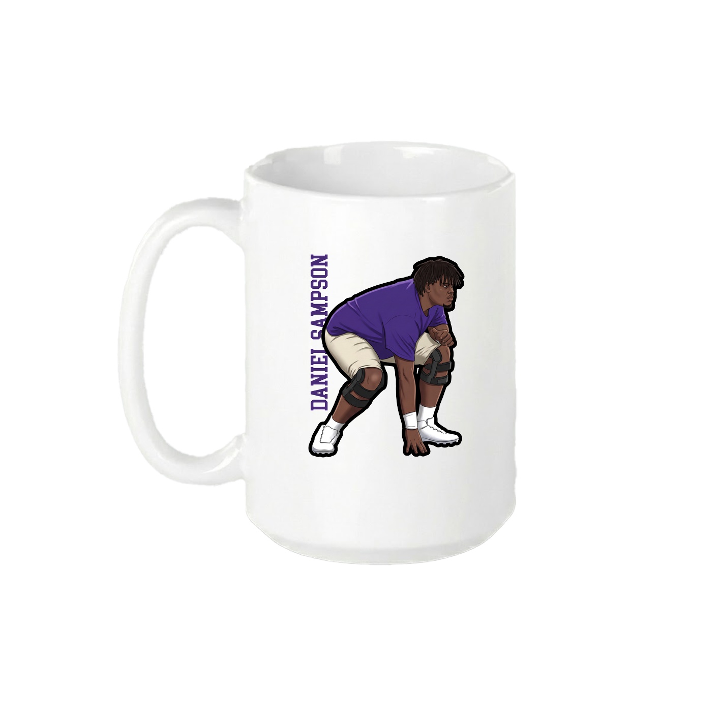 15oz Coffee Mug — Name Vertical in White
