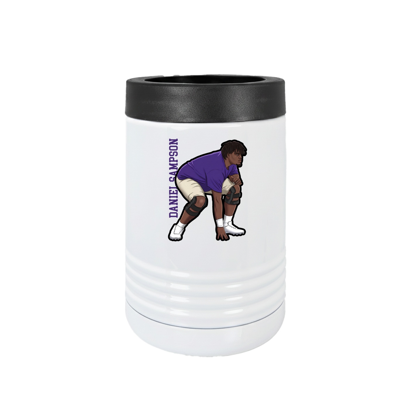 Beverage Holder — Name Vertical in White