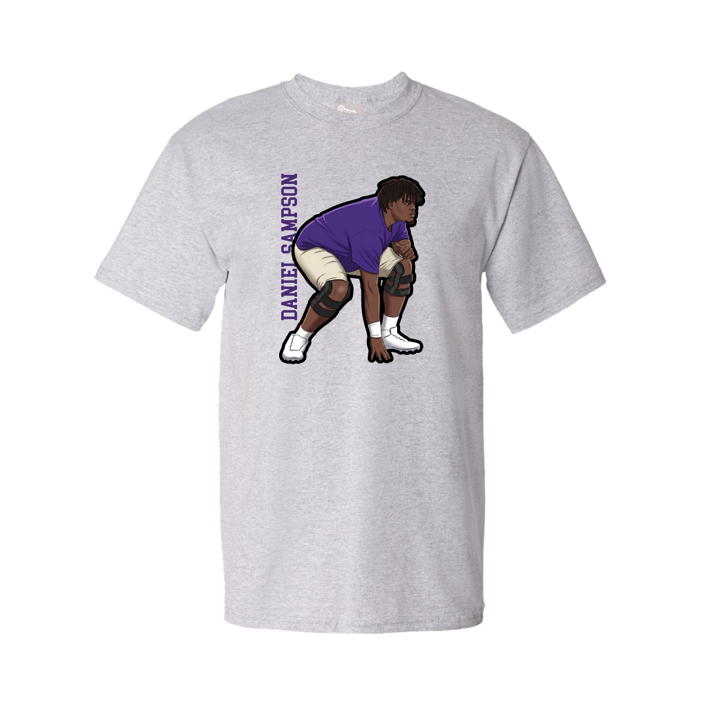 Tee — Name Vertical in Grey