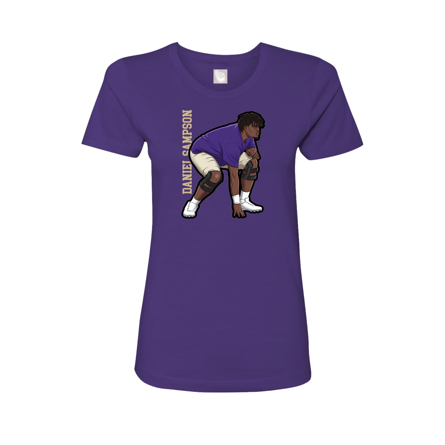 Womens Tee — Name Vertical in Purple