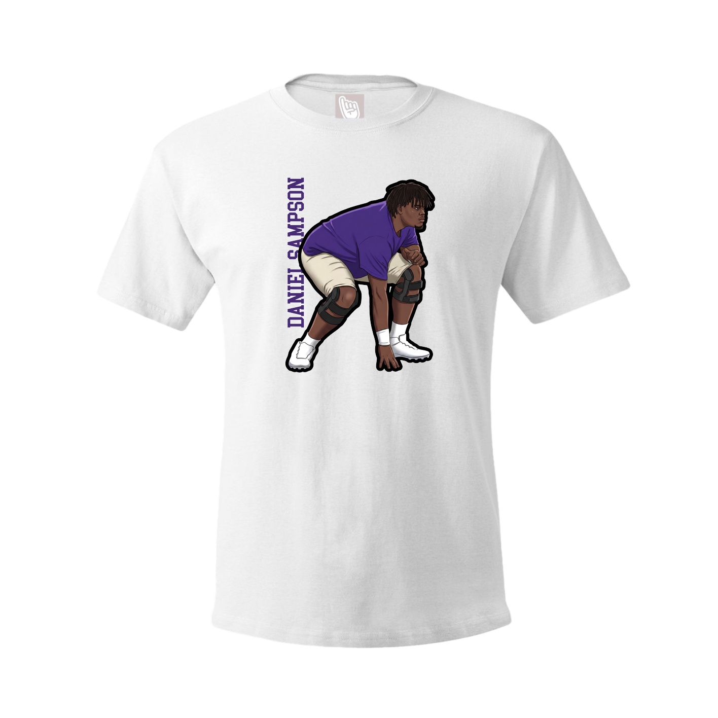 Youth Tee — Name Vertical in White