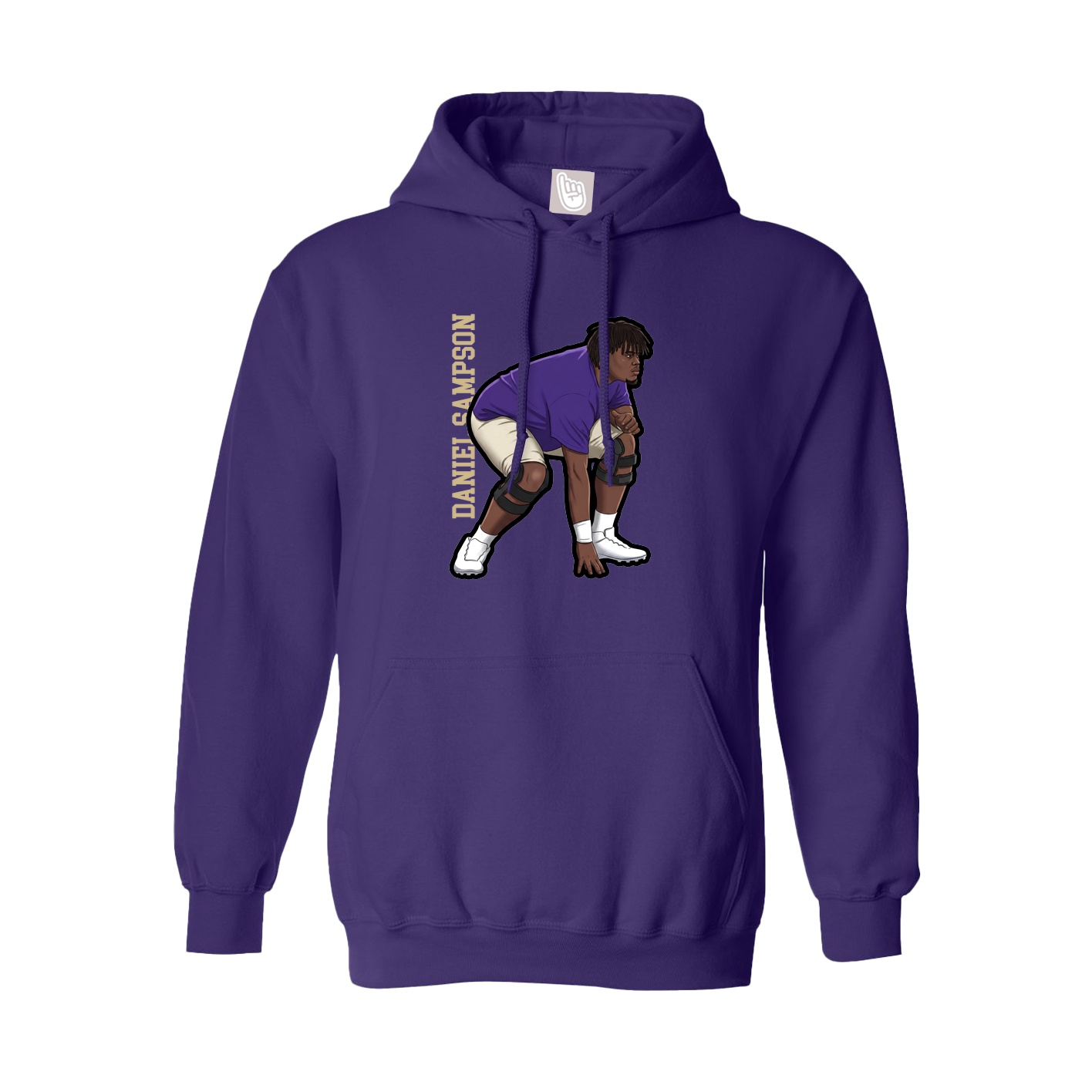 Hoodie — Name Vertical in Purple