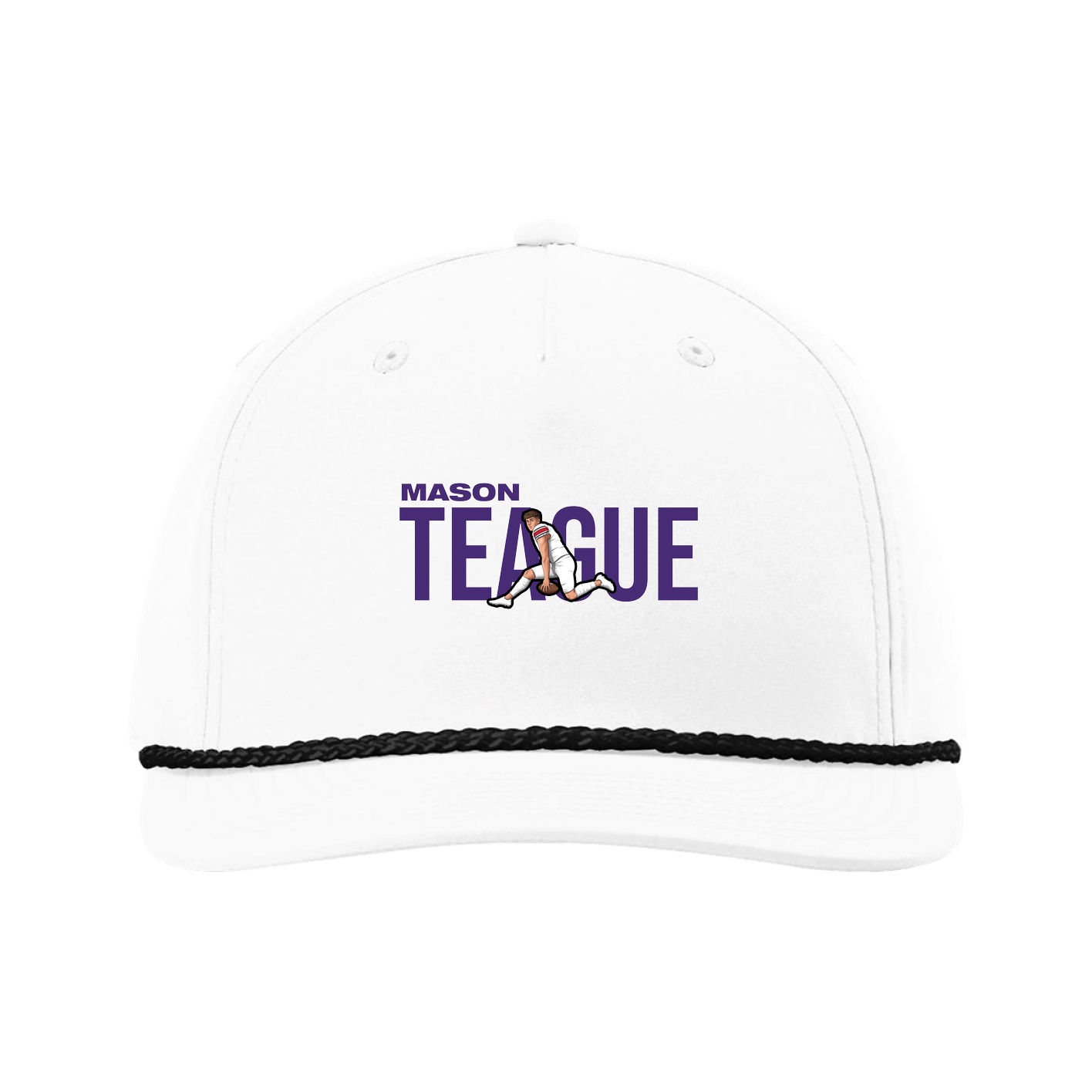 Five-Panel Classic Rope Cap — Player Name in White