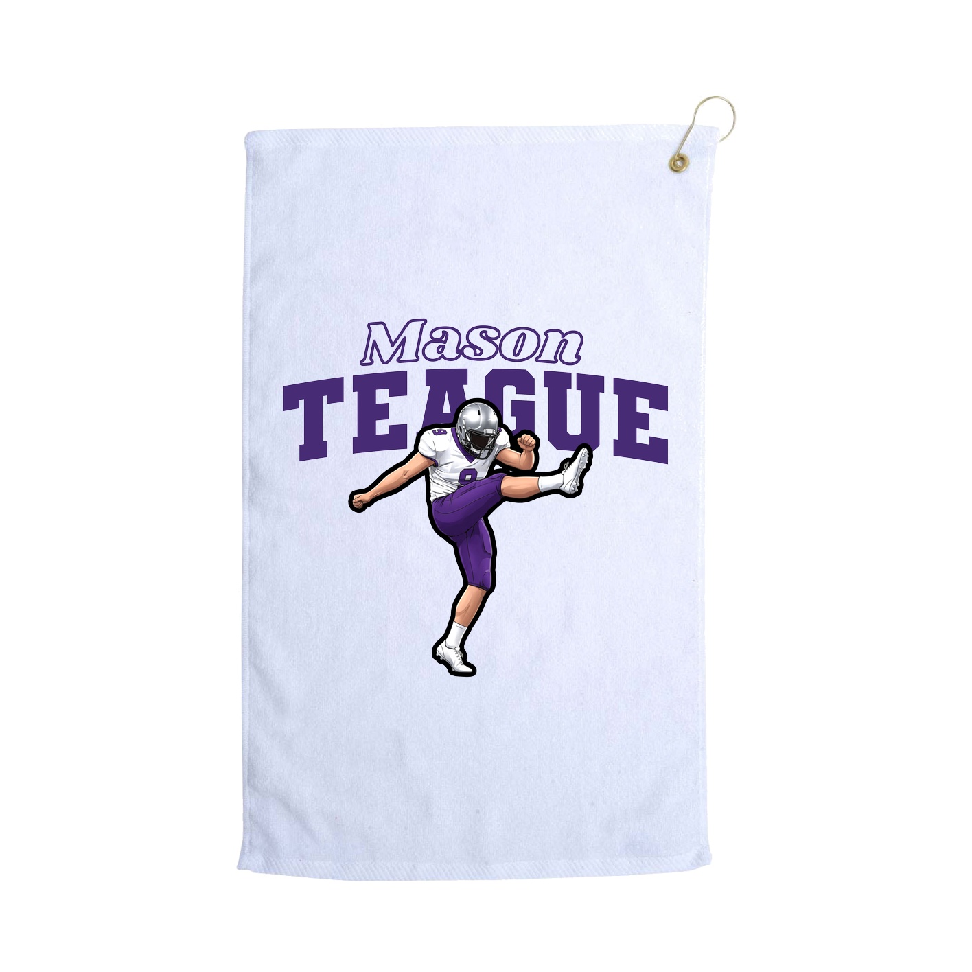 Golf Towel — Name Arch in White