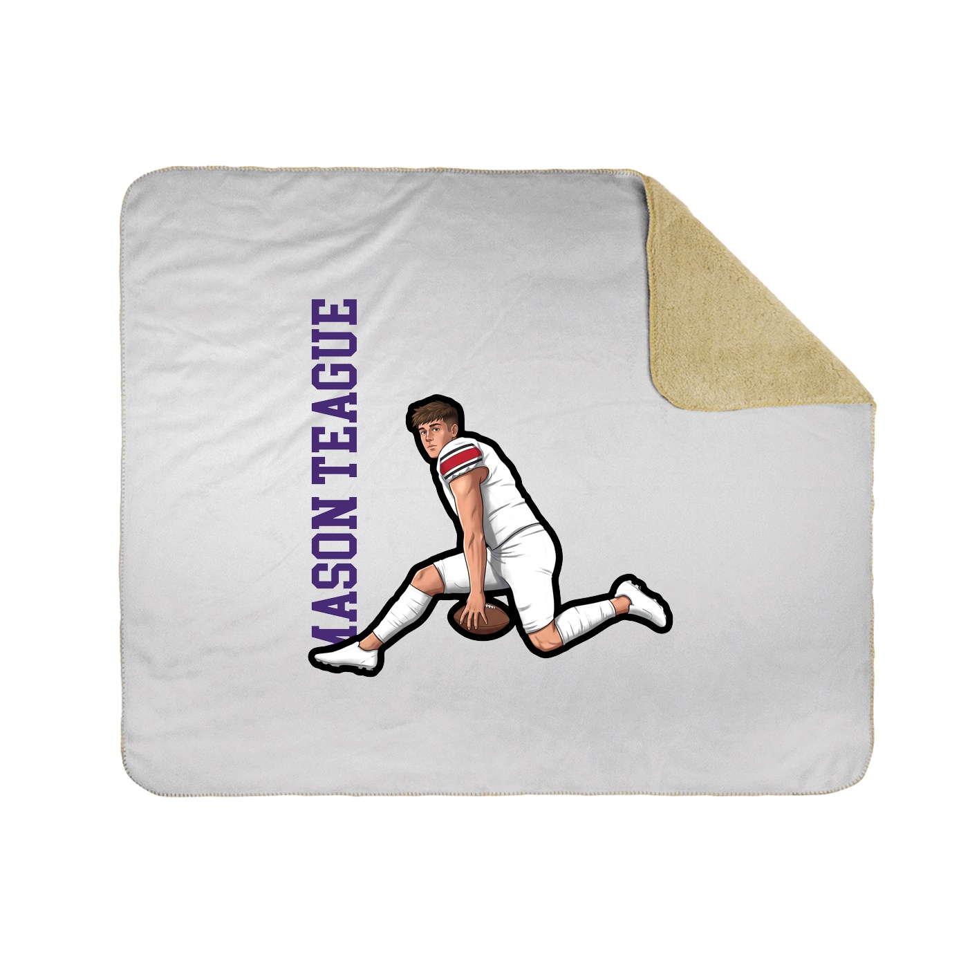 Throw Blanket — Name Vertical in White