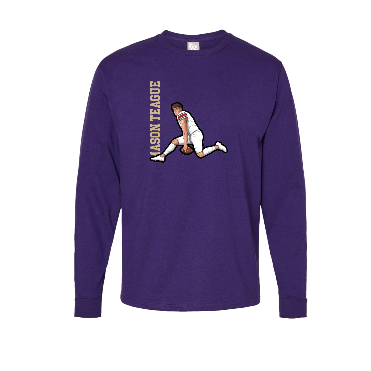 Long Sleeve Tee — Name Vertical in Purple