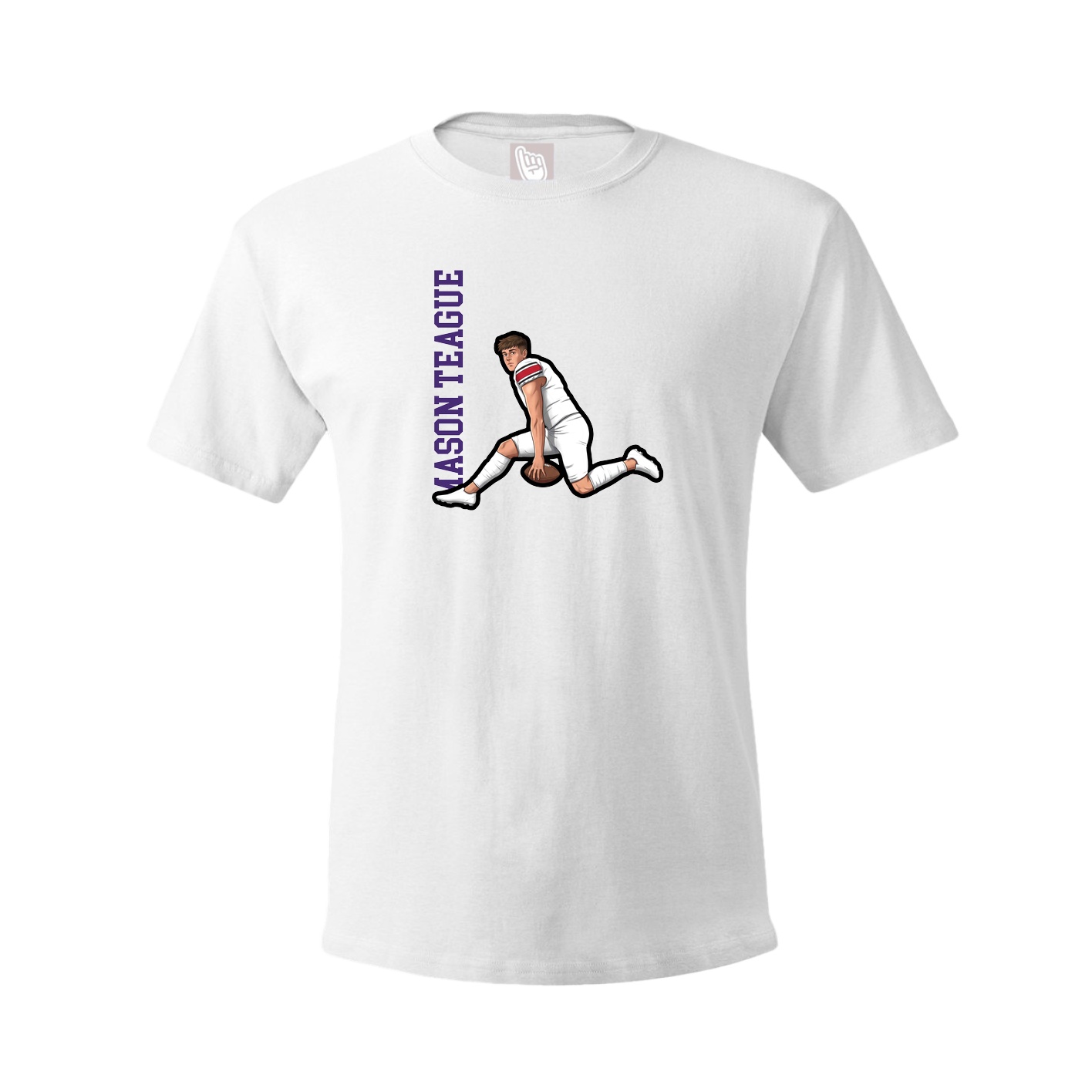 Youth Tee — Name Vertical in White